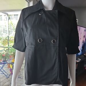 Bay Studio Black Double-Breasted Trench Jacket PL